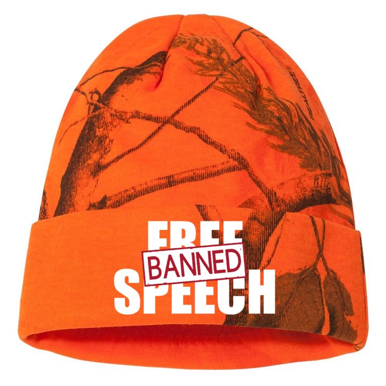 Free Speech Banned Kati - 12" Camo Beanie