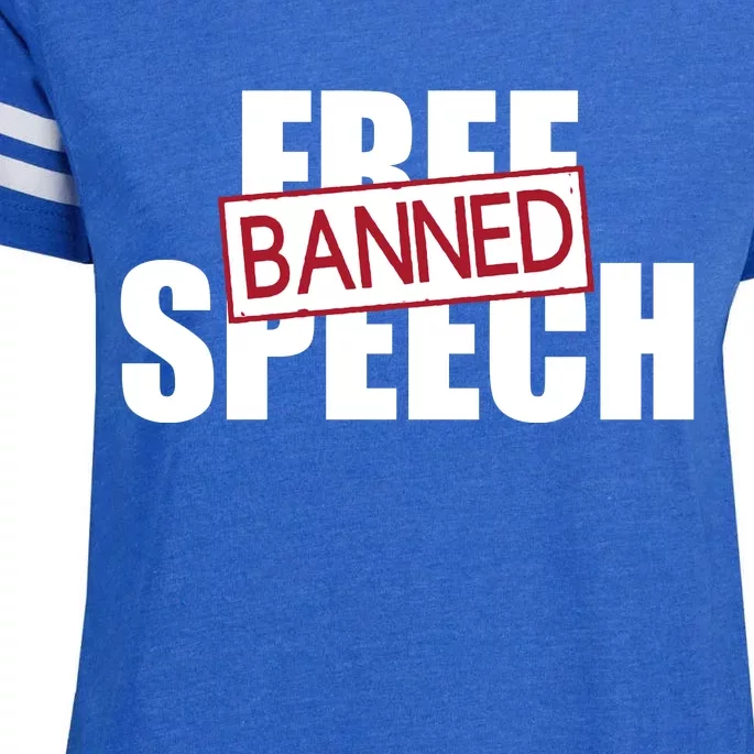 Free Speech Banned Enza Ladies Jersey Football T-Shirt