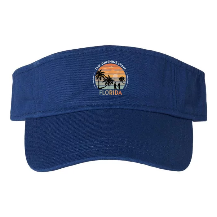 Florida Summer Beach Vintage Sunset Valucap Bio-Washed Visor