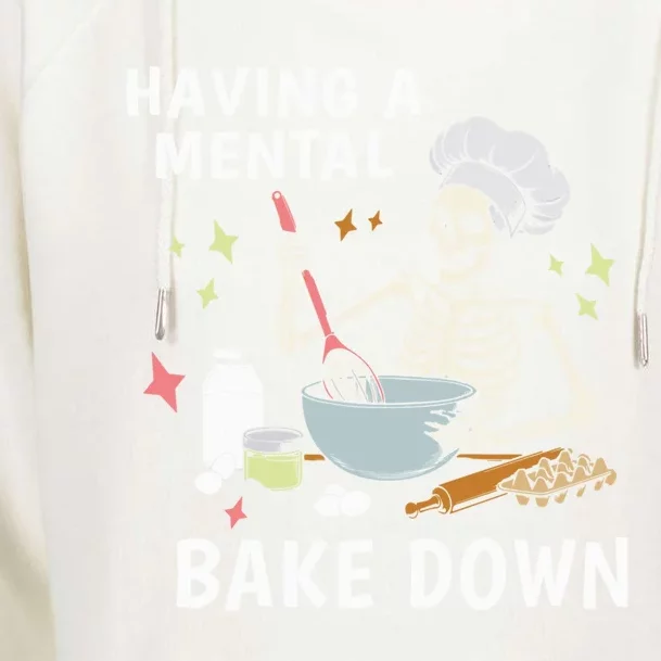 Funny Skeleton Baker Baking Lover Having A Tal Bake Down Great Gift Womens Funnel Neck Pullover Hood