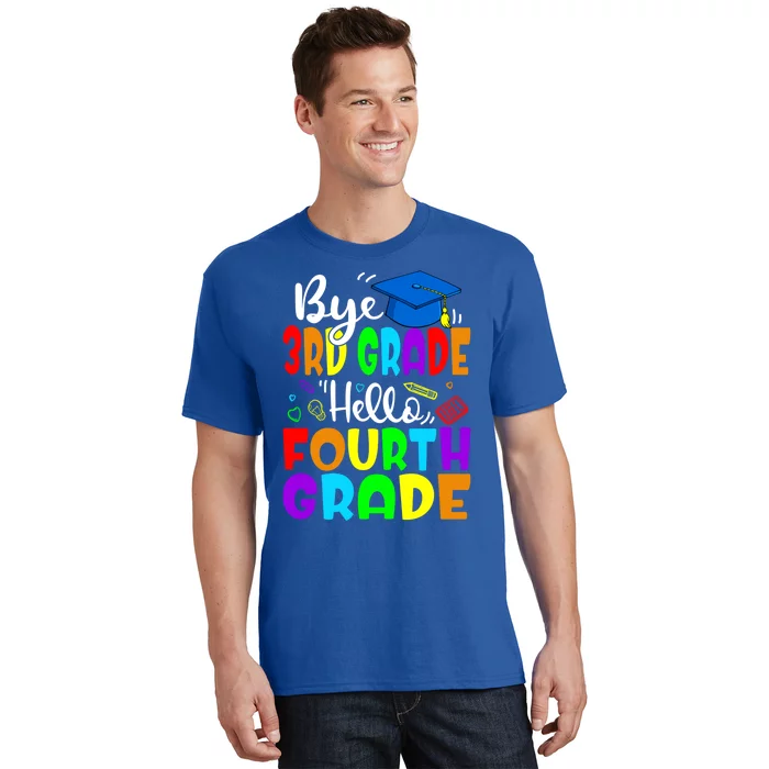 Funny Student Bye 3Rd Grade Hello Fourth Grade Gift T-Shirt