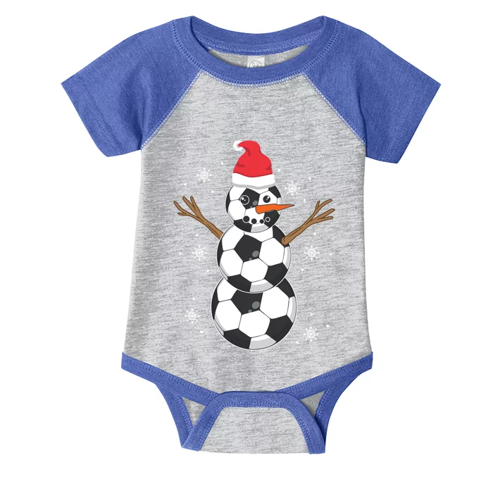 Funny Soccer Ball Snow Sport Lover Gift Christmas Holiday Great Gift Infant Baby Jersey Bodysuit