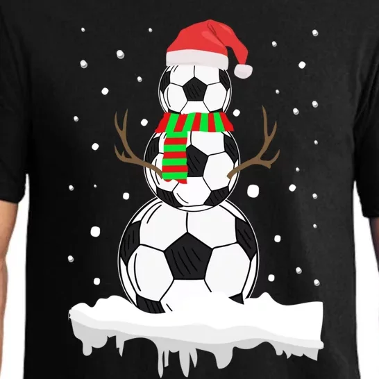 Funny Soccer Ball Snow Sport Lover Gift Christmas Holiday Cool Gift Pajama Set