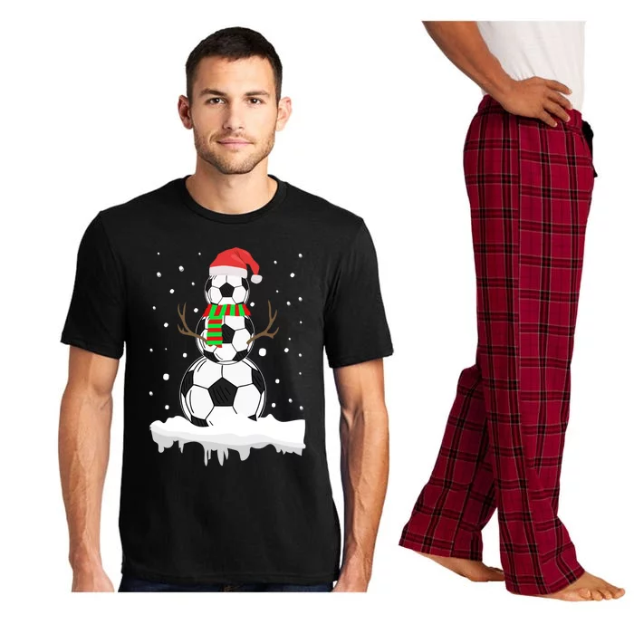 Funny Soccer Ball Snow Sport Lover Gift Christmas Holiday Cool Gift Pajama Set