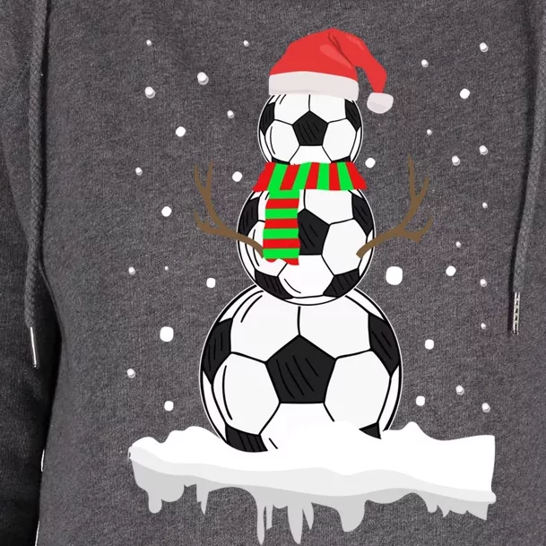 Funny Soccer Ball Snow Sport Lover Gift Christmas Holiday Cool Gift Womens Funnel Neck Pullover Hood