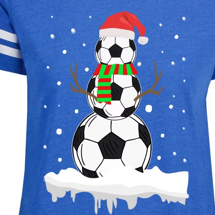 Funny Soccer Ball Snow Sport Lover Gift Christmas Holiday Cool Gift Enza Ladies Jersey Football T-Shirt