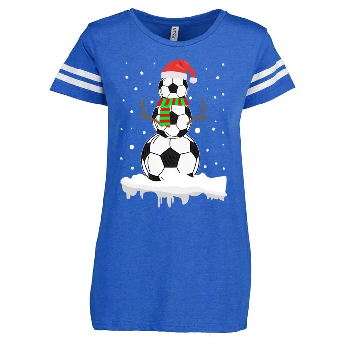 Funny Soccer Ball Snow Sport Lover Gift Christmas Holiday Cool Gift Enza Ladies Jersey Football T-Shirt