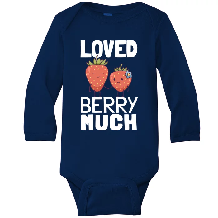 Funny Strawberry Berry Couple In Love Gift For Lovers Great Gift Baby Long Sleeve Bodysuit