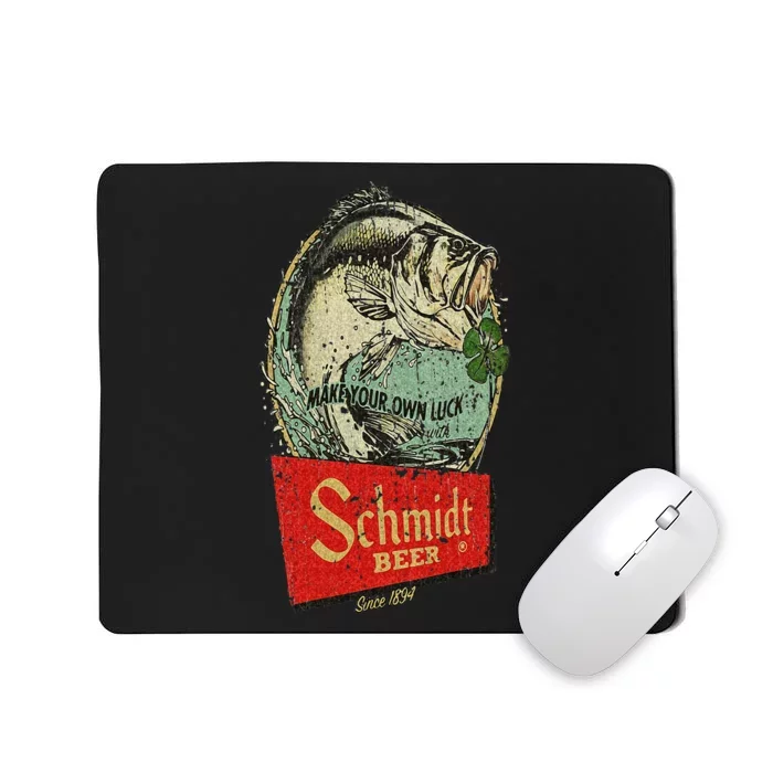 Fishing Schmidt Beer Make Your Own Luck 1894 Vintage Mousepad