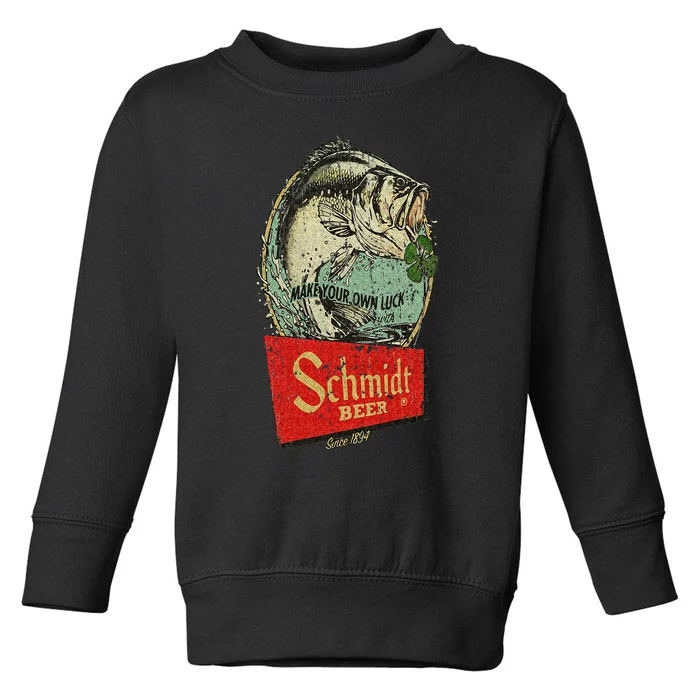 Fishing Schmidt Beer Make Your Own Luck 1894 Vintage Toddler Sweatshirt