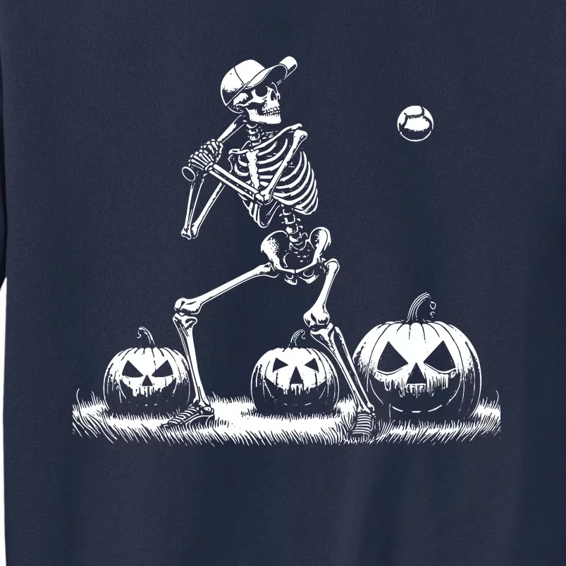 Funny Skeleton Baseball Player Halloween Women Sweatshirt