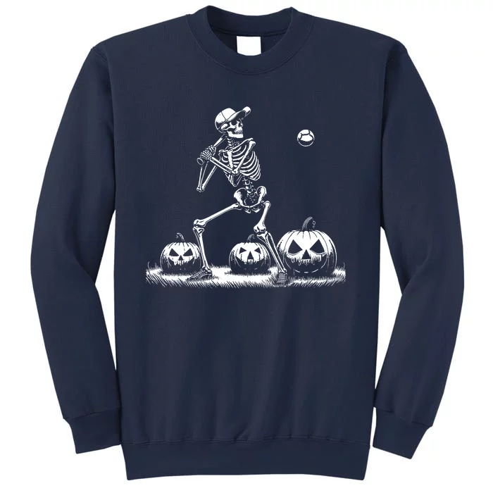 Funny Skeleton Baseball Player Halloween Women Sweatshirt