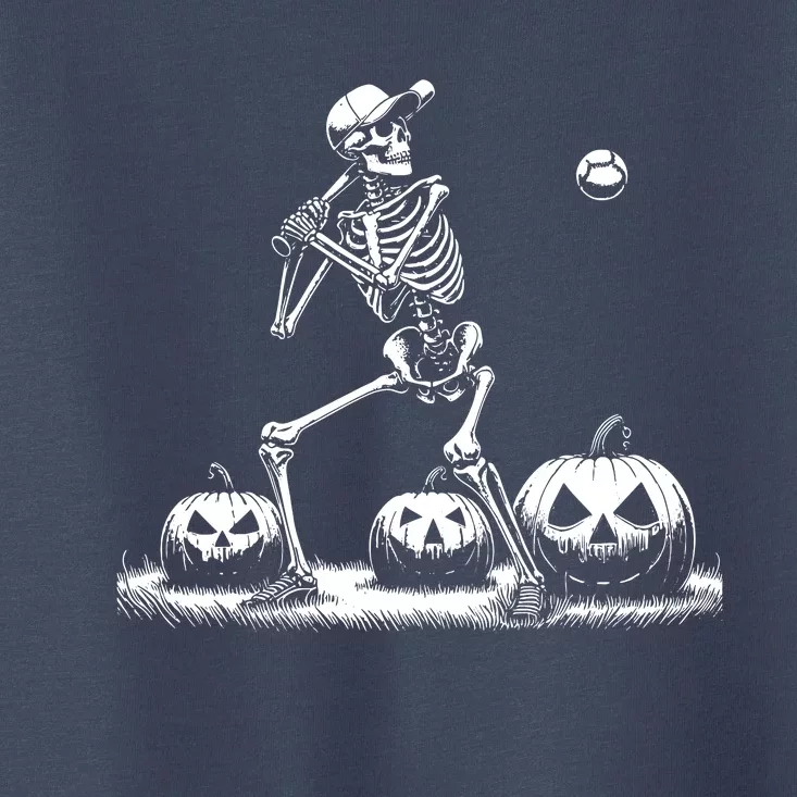 Funny Skeleton Baseball Player Halloween Women Toddler T-Shirt