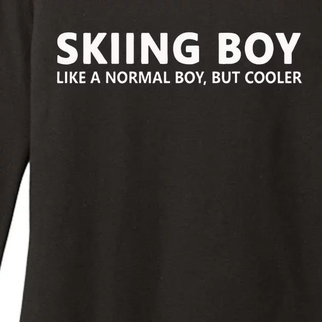 Funny Ski Boy Skiing Boy Womens CVC Long Sleeve Shirt