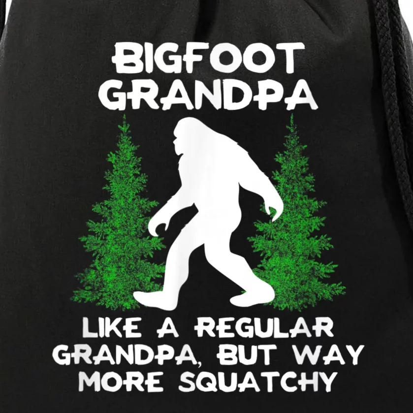 Funny Sasquatch Bigfoot Fathers Day Bigfoot Grandpa Drawstring Bag