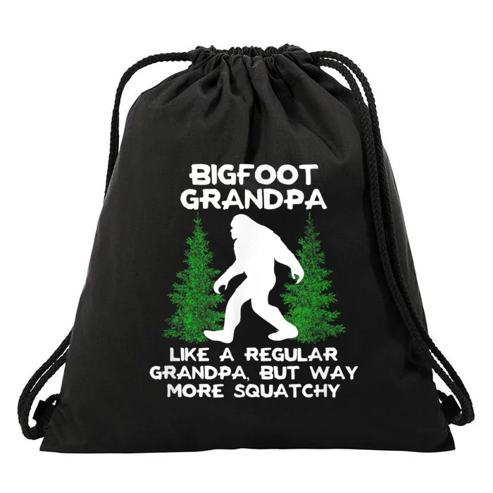 Funny Sasquatch Bigfoot Fathers Day Bigfoot Grandpa Drawstring Bag