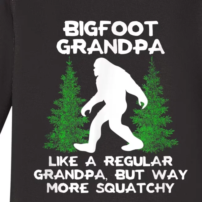 Funny Sasquatch Bigfoot Fathers Day Bigfoot Grandpa Baby Long Sleeve Bodysuit