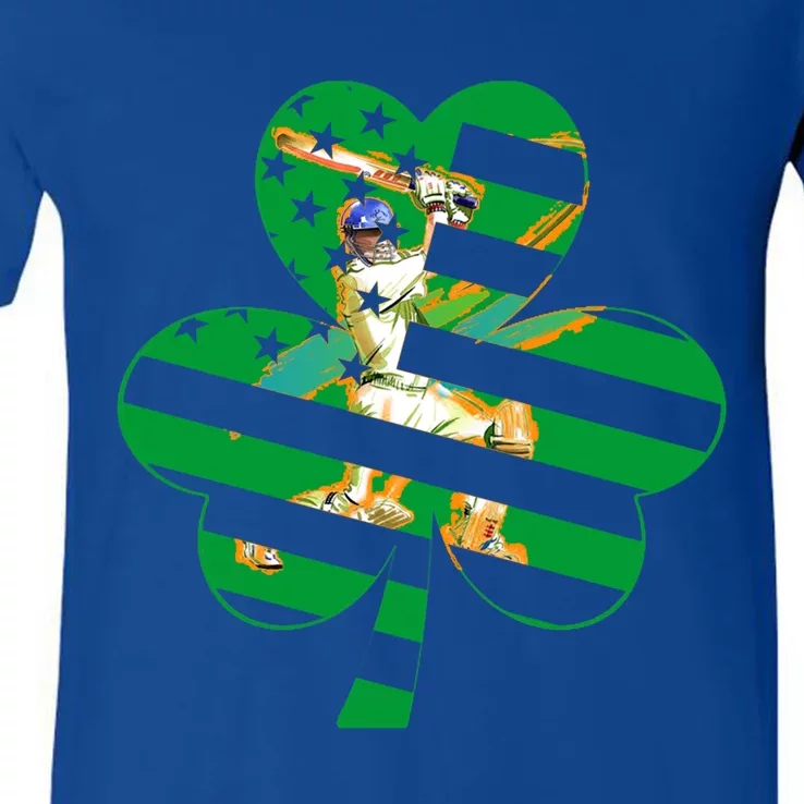 Funny Shamrock Baseball Players Catchers St Patrick's Day Gift V-Neck T-Shirt