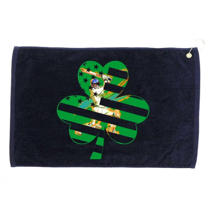 Funny Shamrock Baseball Players Catchers St Patrick's Day Gift Grommeted Golf Towel