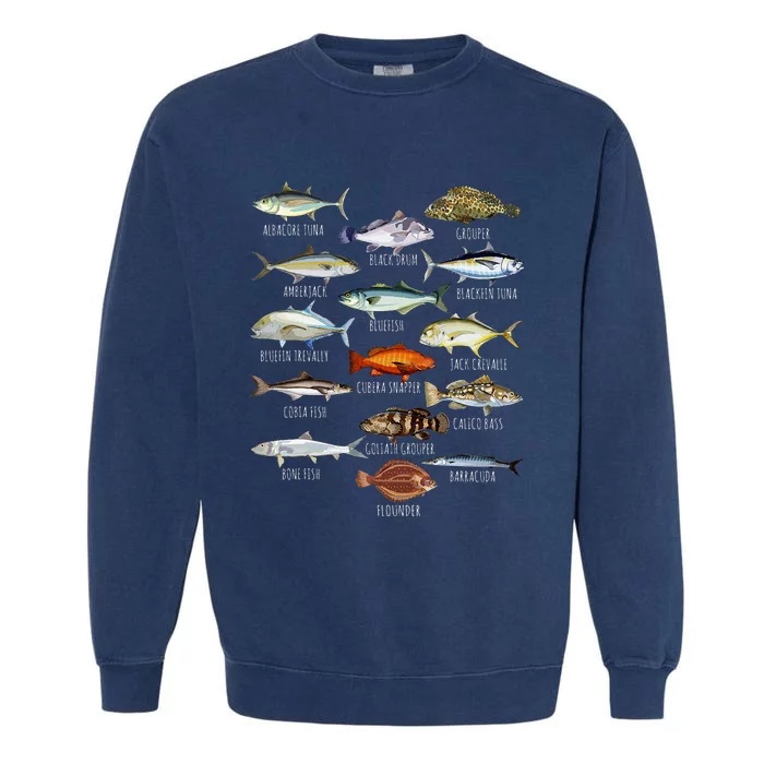 Fish Species Biology Types Of Saltwater Fish Fishing Garment-Dyed Sweatshirt