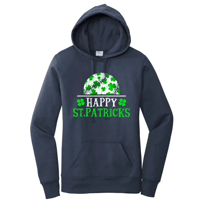 Funny Shamrock Baseball St Patricks Day Gift Women's Pullover Hoodie