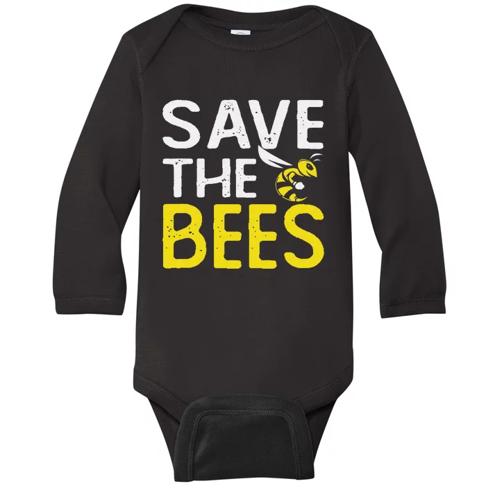 funny Save Bees Beekeeper Bee Keeping Honey Baby Long Sleeve Bodysuit