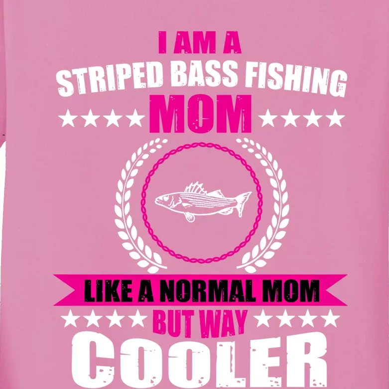 Funny Striped Bass Fishing Mom Outfit Cute Gift Kids Long Sleeve Shirt