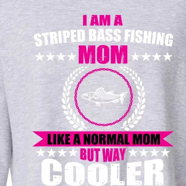 Funny Striped Bass Fishing Mom Outfit Cute Gift Cropped Pullover Crew