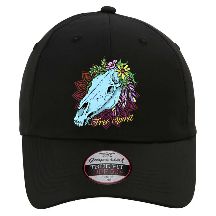 Free Spirit Boho Floral Horse Skull Cow Rodeo Horse Lover Gift The Original Performance Cap