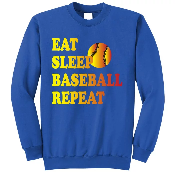 Funny Sarcastic Baseball Player Eat Sleep Baseball Repeat Meaningful Gift Sweatshirt