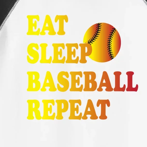 Funny Sarcastic Baseball Player Eat Sleep Baseball Repeat Meaningful Gift Toddler Fine Jersey T-Shirt