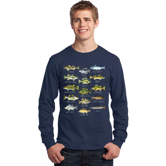 Fish Species Biology Types Of Freshwater Fish Fishing Long Sleeve Shirt