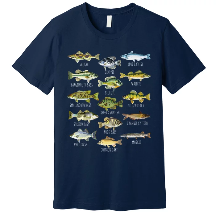 Fish Species Biology Types Of Freshwater Fish Fishing Premium T-Shirt