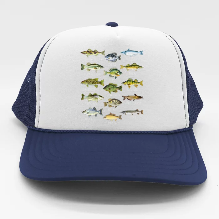 Fish Species Biology Types Of Freshwater Fish Fishing Trucker Hat