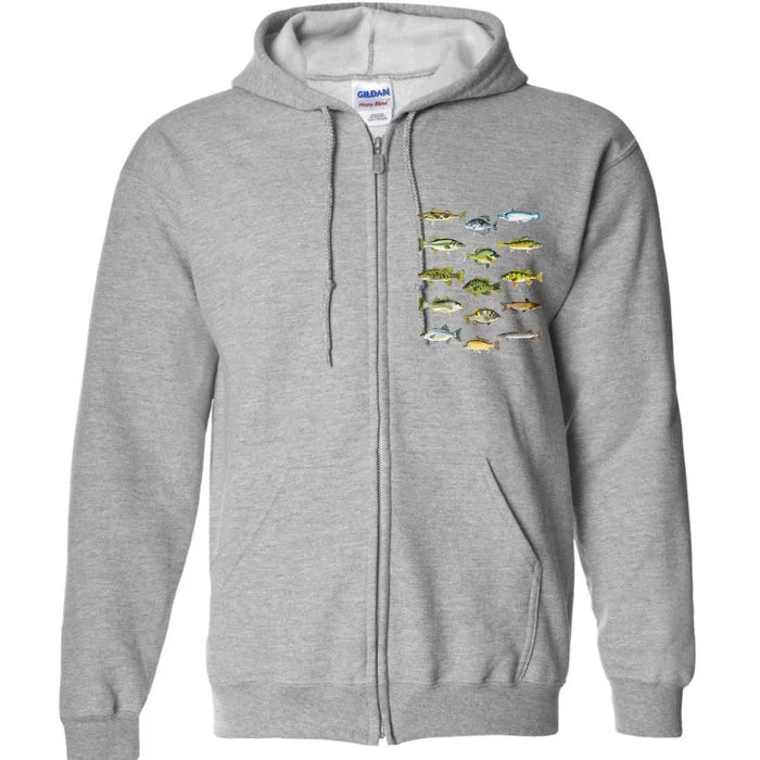 Fish Species Biology Types Of Freshwater Fish Fishing Full Zip Hoodie