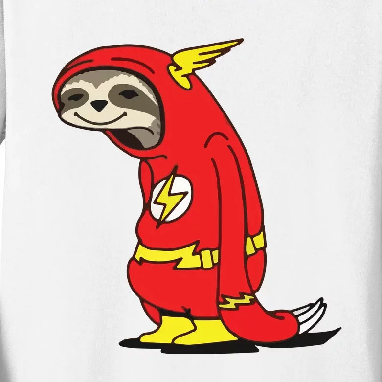 Flash Sloth Cool Nerd Gift For Him Kids Long Sleeve Shirt