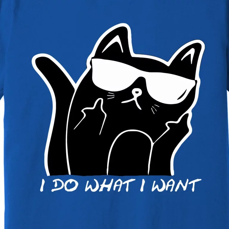 Funny Sarcastic Cat I Do What I Want Adults Gift Funny Gift Premium T-Shirt