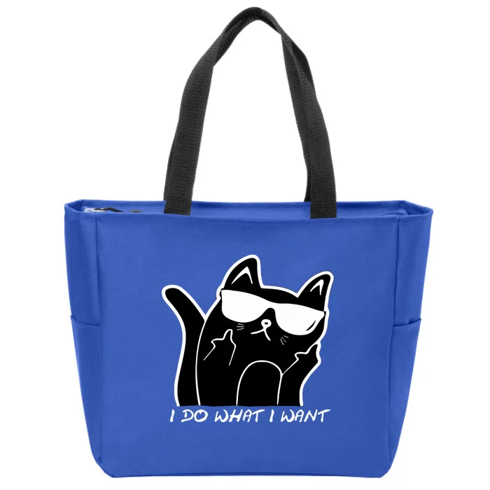 Funny Sarcastic Cat I Do What I Want Adults Gift Funny Gift Zip Tote Bag