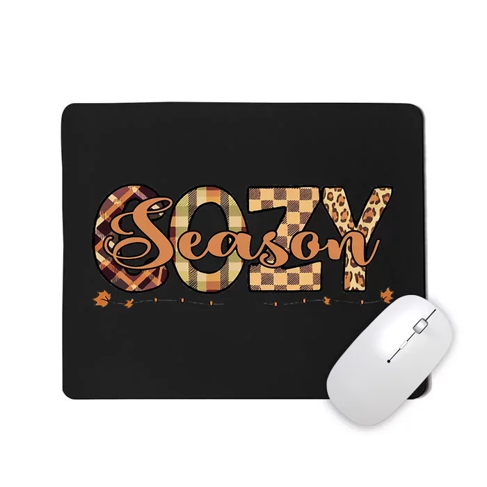 Fall Season Cozy Vibes Vintage Cute Winter Quote Mousepad