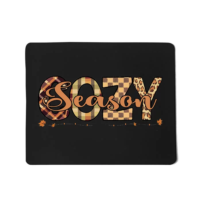 Fall Season Cozy Vibes Vintage Cute Winter Quote Mousepad