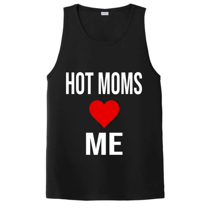 Funny Self Confidence Trolling Red Heart Hot Moms Love Me Gift Performance Tank