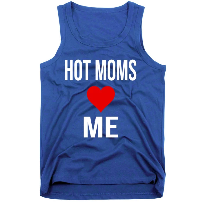 Funny Self Confidence Trolling Red Heart Hot Moms Love Me Gift Tank Top