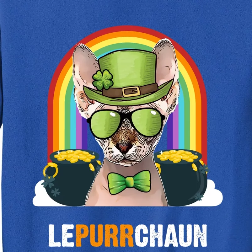 Funny Sphynx Cat Lepurrchaun St Patricks Day Gift Tall Sweatshirt