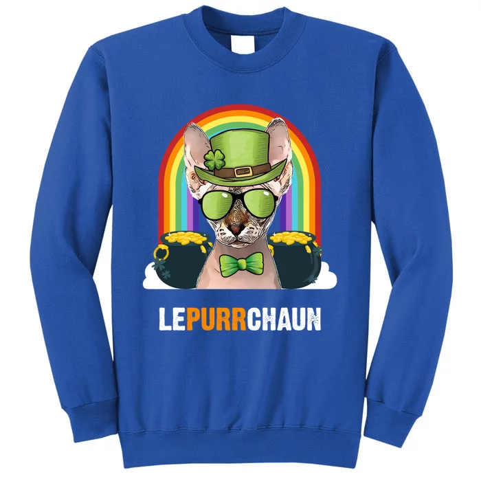 Funny Sphynx Cat Lepurrchaun St Patricks Day Gift Tall Sweatshirt