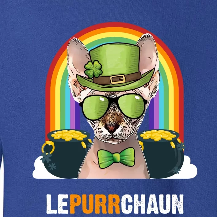 Funny Sphynx Cat Lepurrchaun St Patricks Day Gift Toddler Sweatshirt