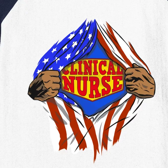 Funny Super Clinical Nurse Hero Job Funny Gift Baseball Sleeve Shirt