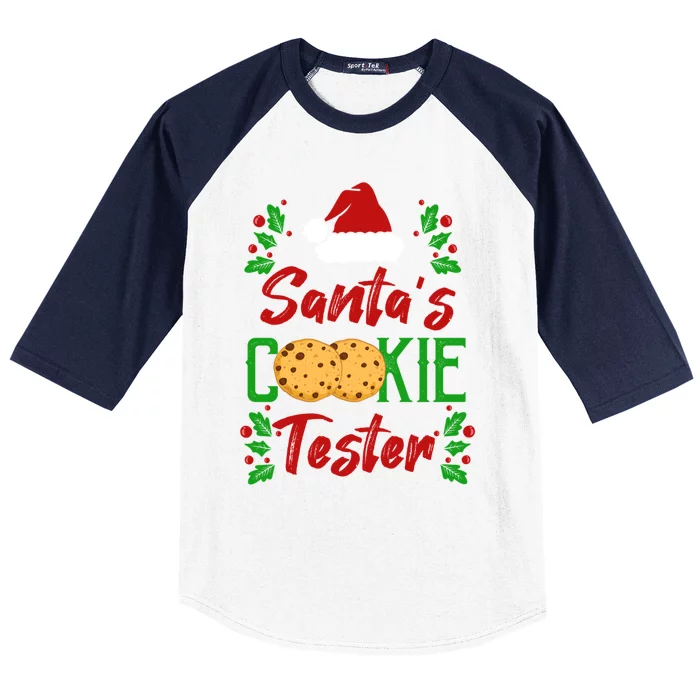 Funny SantaS Cookie Tester Christmas Cookies Taste Test Gift Baseball Sleeve Shirt