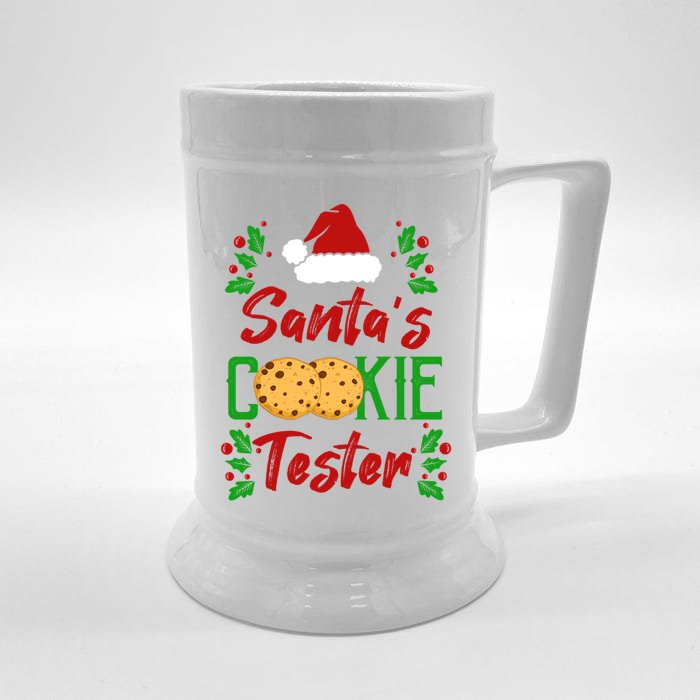 Funny SantaS Cookie Tester Christmas Cookies Taste Test Gift Front & Back Beer Stein