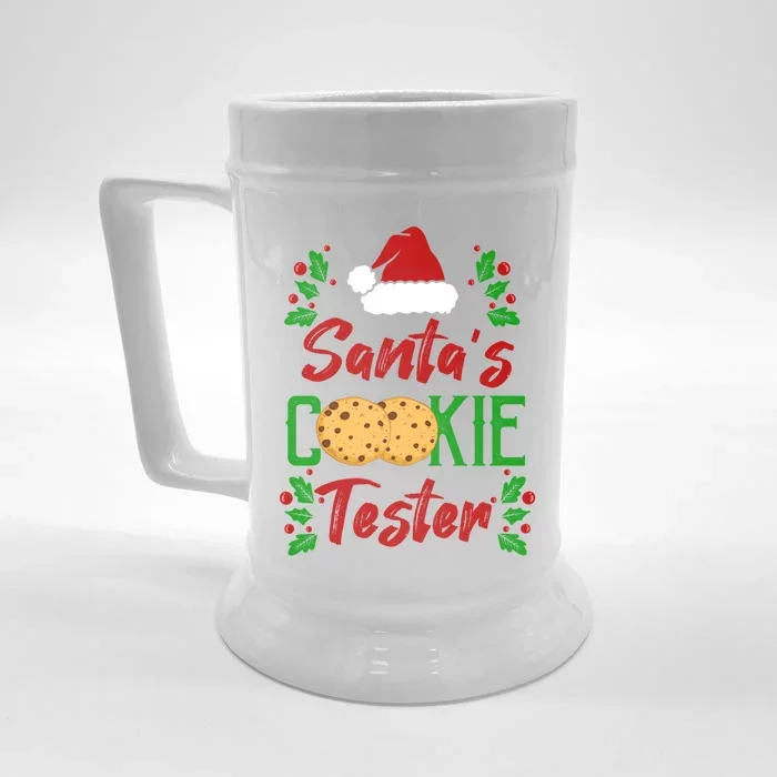 Funny SantaS Cookie Tester Christmas Cookies Taste Test Gift Front & Back Beer Stein