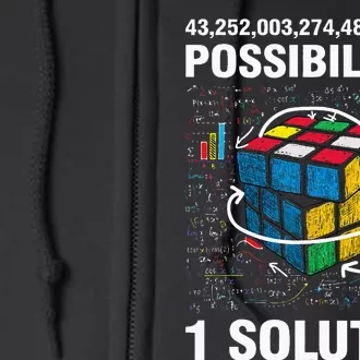 Funny Speed Cubing One Solution Math Lovers Girls Full Zip Hoodie